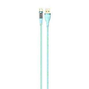 USAMS US-SJ572 Type-C / USB-C 66W Aluminum Alloy Transparent Charging Cata Cable, Length: 1.2m(Green)