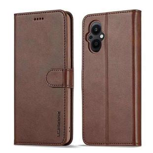 For OPPO A96 5G / Reno7 Z 5G LC.IMEEKE Calf Texture Leather Phone Case(Coffee)