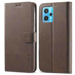 For OPPO Realme 9 4G/ Realme 9 Pro+ LC.IMEEKE Calf Texture Leather Phone Case(Coffee)