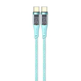 USAMS US-SJ574 Type-C / USB-C to Type-C / USB-C PD 100W Aluminum Alloy Transparent Charging Cata Cable, Length: 1.2m(Green)