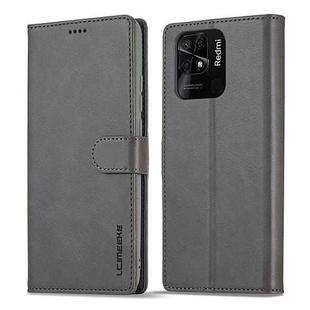 For Xiaomi Redmi 10C LC.IMEEKE Calf Texture Leather Phone Case(Grey)