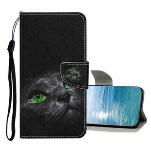 For Samsung Galaxy A73 5G Colored Drawing Pattern Flip Leather Case(Black Cat)