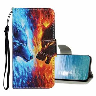 For Xiaomi Redmi 10C Colored Drawing Pattern Flip Leather Case(Flaming Wolf)