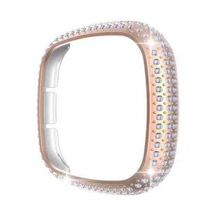 For Fitbit Versa 3 / Versa / Sense Diamond PC Half-pack Watch Case(Rose Gold)