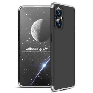 For OPPO Reno7 Z 5G / A96 5G / Reno7 Lite / F21 Pro 5G / OnePlus Nord N20 5G GKK Three Stage Splicing Full Coverage PC Phone Case(Black Silver)