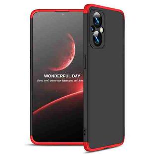 For OPPO Reno7 Z 5G / A96 5G / Reno7 Lite / F21 Pro 5G / OnePlus Nord N20 5G GKK Three Stage Splicing Full Coverage PC Phone Case(Black Red)