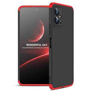 For vivo T1 5G GKK Three Stage Splicing Full Coverage PC Phone Case(Black Red)