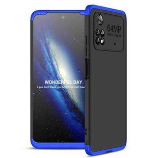 For Xiaomi Poco M4 Pro GKK Three Stage Splicing Full Coverage PC Phone Case(Black Blue)