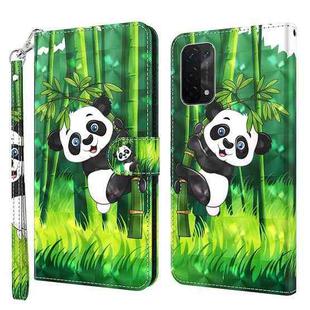 For OPPO A54 5G / A74 5G 3D Painting Pattern Flip Leather Phone Case(Panda Bamboo)