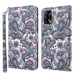 For OPPO A74 4G 3D Painting Pattern Flip Leather Phone Case(Swirl Pattern)