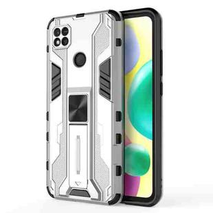 For Xiaomi Redmi 10A Supersonic PC + TPU Shock-proof Phone Case with Holder(Silver)