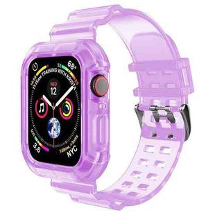 Transparent Watch Band For Apple Watch Series 8&7 41mm / SE 2&6&SE&5&4 40mm / 3&2&1 38mm(Transparent Purple)