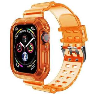 Transparent Watch Band For Apple Watch Ultra 49mm / Series 8&7 45mm / SE 2&6&SE&5&4 44mm / 3&2&1 42mm(Transparent Orange)