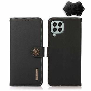 For Samsung Galaxy M33 5G KHAZNEH Custer Genuine Leather RFID Phone Case(Black)