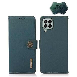 For Samsung Galaxy M33 5G KHAZNEH Custer Genuine Leather RFID Phone Case(Green)