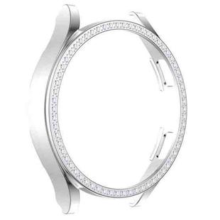 For Samsung Galaxy Watch4 40mm Single Row Diamond Hollowed PC Watch Case(Silver)