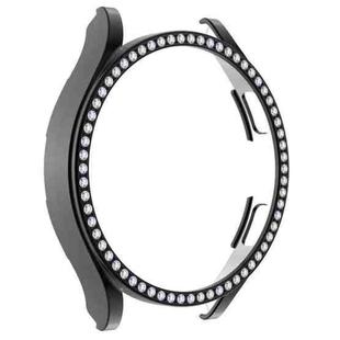 For Samsung Galaxy Watch4 44mm Single Row Diamond Hollowed PC Watch Case(Black)