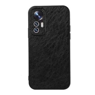 For Xiaomi Mi 12 Lite Accurate Hole Crazy Horse Texture PU Phone Case(Black)