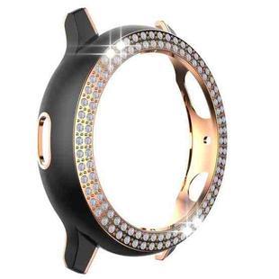 For Samsung Galaxy Watch Active 2 40mm Double-Row Diamond Two-color Electroplating PC Watch Case(Black+Rose Gold)