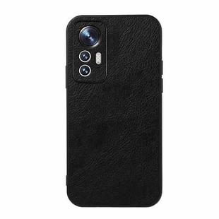 For Xiaomi Mi 12 Lite Accurate Hole Two-color Litchi Texture PU Phone Case(Black)