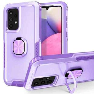 For Samsung Galaxy A33 5G 3 in 1 Ring Holder PC + TPU Phone Case(Purple)