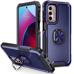 For Motorola Moto G Stylus 4G / 5G 2022 3 in 1 Ring Holder PC + TPU Phone Case(Navy)