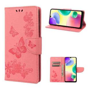 For Xiaomi Redmi 10A Butterfly Embossed Leather Phone Case(Pink)