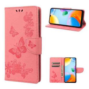 For Xiaomi Redmi 10C Butterfly Embossed Leather Phone Case(Pink)