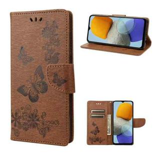 For Samsung Galaxy M23 5G Butterfly Embossed Leather Phone Case(Brown)