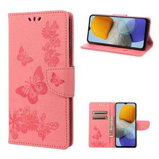 For Samsung Galaxy M23 5G Butterfly Embossed Leather Phone Case(Pink)
