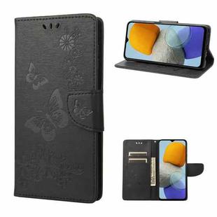 For Samsung Galaxy M23 5G Butterfly Embossed Leather Phone Case(Black)