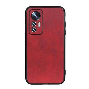 For Xiaomi Mi 12 Lite Accurate Hole Two-color Calf Texture PU Phone Case(Red)