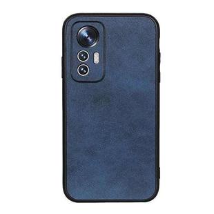 For Xiaomi Mi 12 Lite Accurate Hole Two-color Calf Texture PU Phone Case(Blue)