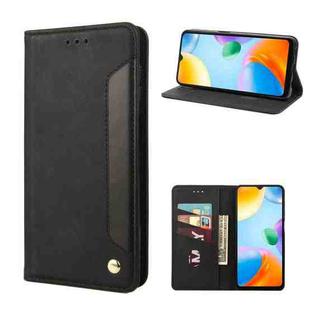 For Xiaomi Redmi 10C Skin Feel Splicing Leather Phone Case(Black)