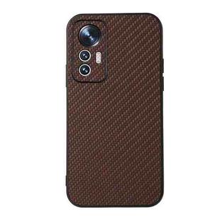 For Xiaomi Mi 12 Lite Accurate Hole Carbon Fiber Texture Shockproof Case(Brown)
