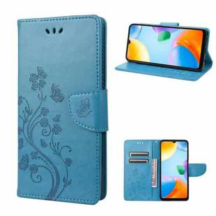 For Xiaomi Redmi 10C Butterfly Flower Pattern Flip Leather Phone Case(Blue)