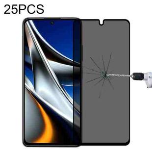 25 PCS Full Cover Anti-peeping Tempered Glass Film For Xiaomi Poco X4 Pro 5G