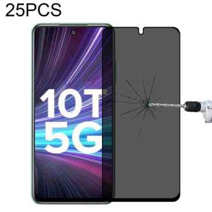 25 PCS Full Cover Anti-peeping Tempered Glass Film For Xiaomi Redmi Note 10T 5G