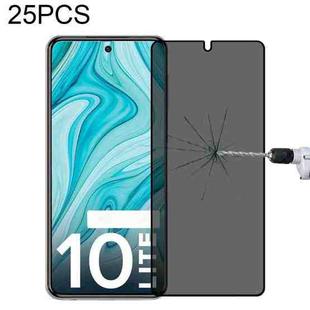 25 PCS Full Cover Anti-peeping Tempered Glass Film For Xiaomi Redmi Note 10 Lite