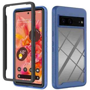 For Google Pixel 7 5G Starry Sky Solid Color Series PC + TPU Phone Case(Blue)