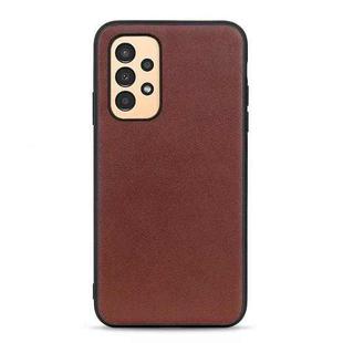 For Samsung Galaxy A13 4G Sheep Texture Genuine Leather Shockproof Phone Case(Brown)