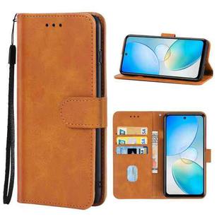 For Infinix Hot 12 Leather Phone Case (Brown)