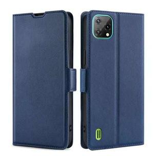 For Blackview A55 Ultra-thin Voltage Side Buckle PU + TPU Leather Phone Case(Blue)