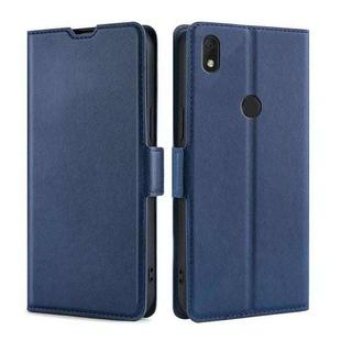 For Alcatel Axel / Lumos Ultra-thin Voltage Side Buckle PU + TPU Leather Phone Case(Blue)