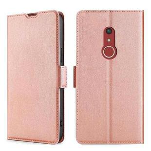 For Fujitsu Arrows Be4 Plus F-41B Ultra-thin Voltage Side Buckle PU + TPU Leather Phone Case(Rose Gold)