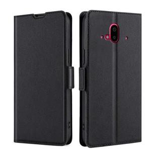 For Fujitsu Arrows F-52B Ultra-thin Voltage Side Buckle PU + TPU Leather Phone Case(Black)