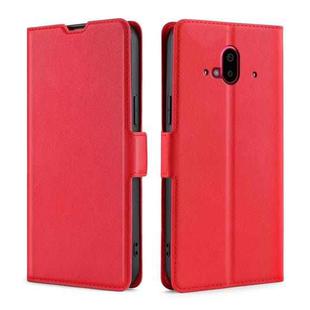 For Fujitsu Arrows F-52B Ultra-thin Voltage Side Buckle PU + TPU Leather Phone Case(Red)