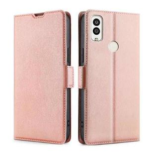 For Kyocera Android One S9 / Digno Sanga Edition Ultra-thin Voltage Side Buckle PU + TPU Leather Phone Case(Rose Gold)