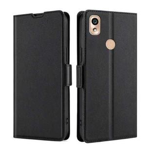 For Kyocera KY-51B Ultra-thin Voltage Side Buckle PU + TPU Leather Phone Case(Black)