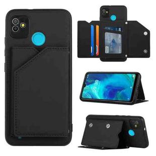 For Tecno Pop5 Skin Feel PU + TPU + PC Phone Case(Black)